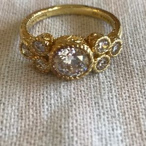 Judith Ripka 925 gold plated silver ring with CZ
